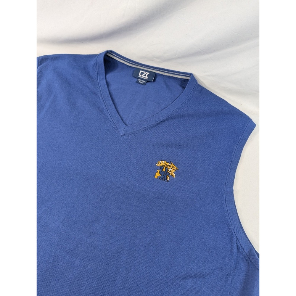 Kentucky Wildcats V Neck Golf Vest Cutter & Buck Men's XXL Blue Embroidered